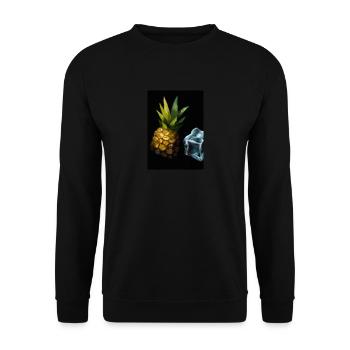 Ananas und Eiswürfel - Unisex Pullover - Schwarz - Vorne - Alina (178cm) & Michal (187cm)