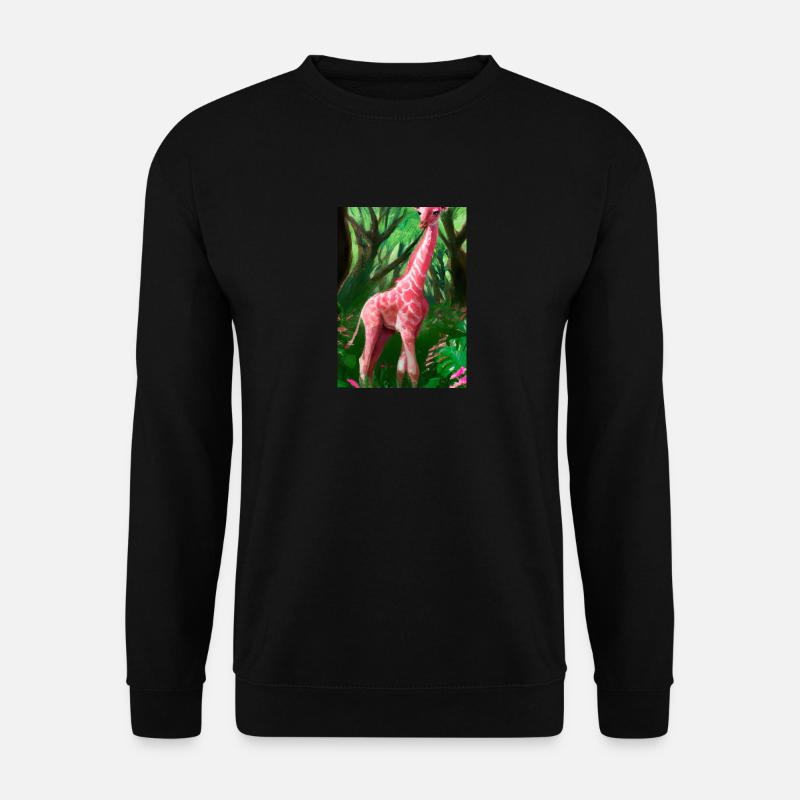 Rosa Giraffe - Unisex Pullover - Schwarz