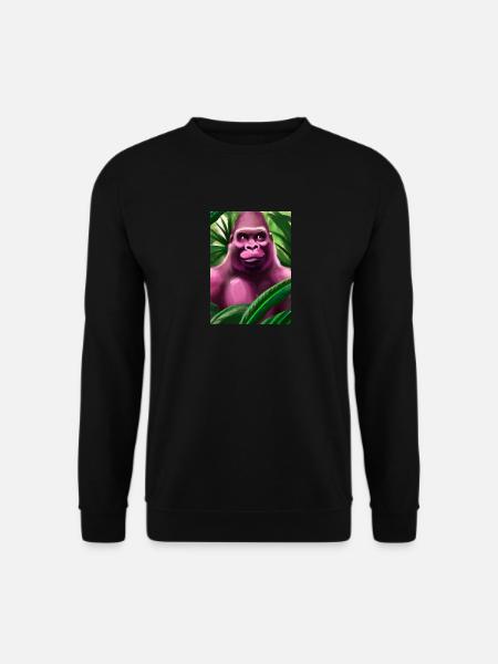 Rosa Gorilla - Unisex Pullover - Schwarz