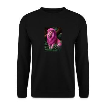 Rosa Löwe - Unisex Pullover - Schwarz - Vorne - Alina (178cm) & Michal (187cm)