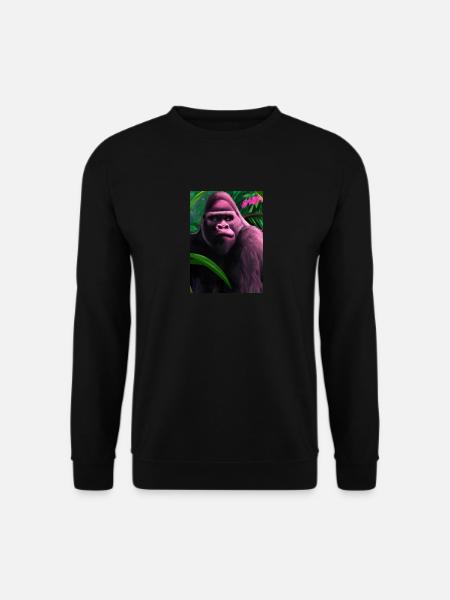 Rosa Gorilla - Unisex Pullover - Schwarz