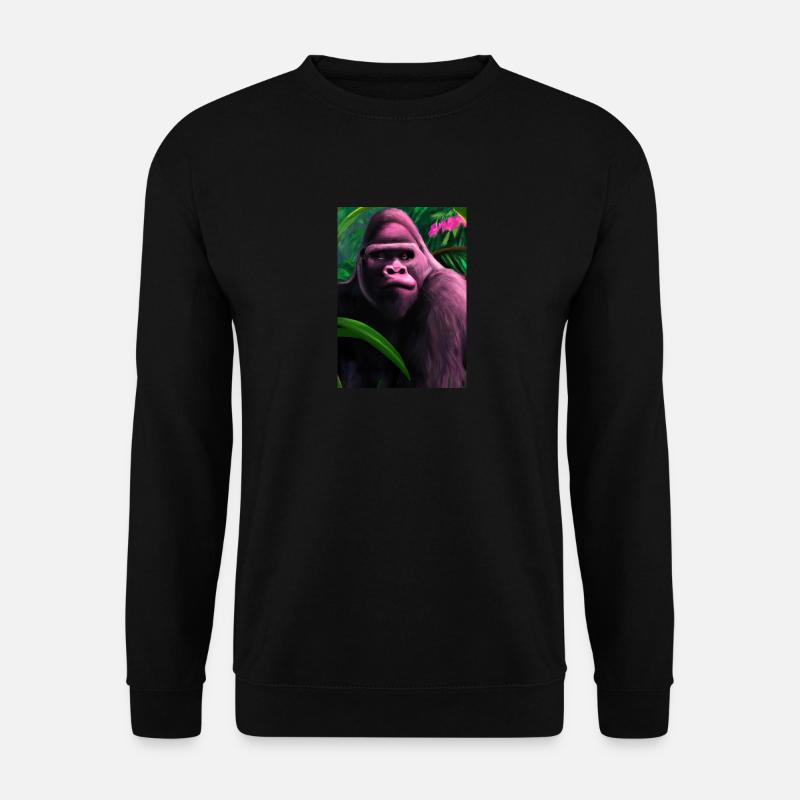 Rosa Gorilla - Unisex Pullover - Schwarz