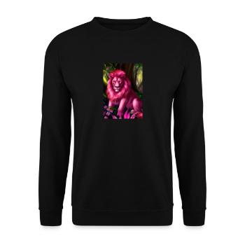 Rosa Löwe - Unisex Pullover - Schwarz - Vorne - Alina (178cm) & Michal (187cm)