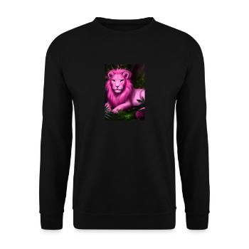 Rosa Löwe - Unisex Pullover - Schwarz - Vorne - Alina (178cm) & Michal (187cm)