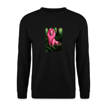 Rosa Löwe - Unisex Pullover - Schwarz - Vorne - Alina (178cm) & Michal (187cm)