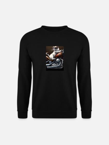 Motorrad Katze - Unisex Pullover - Schwarz