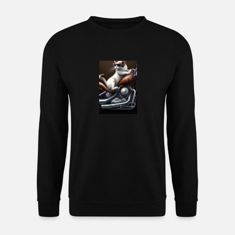 Motorrad Katze - Unisex Pullover - Schwarz