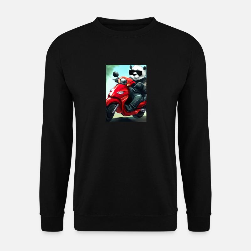 Motorrad-Panda - Unisex Pullover - Schwarz