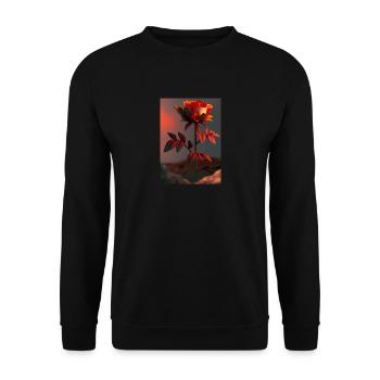 Rose auf dem Mond - Unisex Pullover - Schwarz - Vorne - Alina (178cm) & Michal (187cm)
