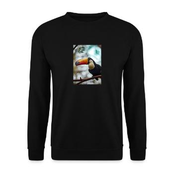 Tukan auf Ast - Unisex Pullover - Schwarz - Vorne - Alina (178cm) & Michal (187cm)