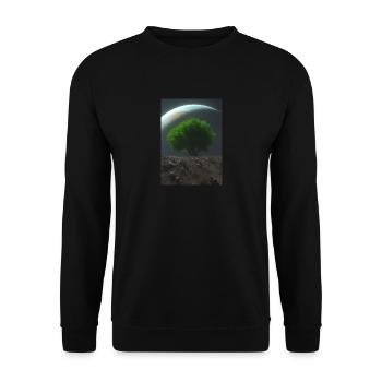 Baum auf dem Mond - Unisex Pullover - Schwarz - Vorne - Alina (178cm) & Michal (187cm)
