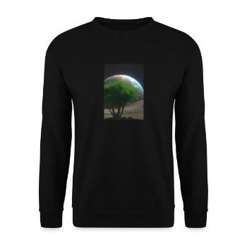 Baum auf dem Mond - Unisex Pullover - Schwarz - Vorne - Alina (178cm) & Michal (187cm)