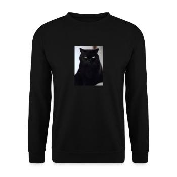 Britisch Kurzhaar Grüne Augen - Unisex Pullover - Schwarz - Vorne - Alina (178cm) & Michal (187cm)
