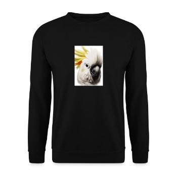 Kopf eines Kakadus - Unisex Pullover - Schwarz - Vorne - Alina (178cm) & Michal (187cm)