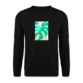 Monstera Pflanze Zusammenfassung - Unisex Pullover - Schwarz - Vorne - Alina (178cm) & Michal (187cm)