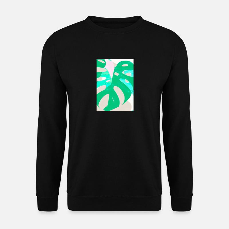 Monstera Pflanze Zusammenfassung - Unisex Pullover - Schwarz