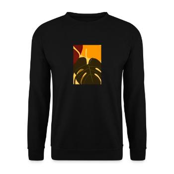 Monstera Pflanze Zusammenfassung - Unisex Pullover - Schwarz - Vorne - Alina (178cm) & Michal (187cm)
