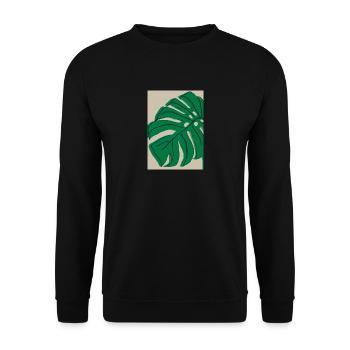 Monstera Pflanze Zusammenfassung - Unisex Pullover - Schwarz - Vorne - Alina (178cm) & Michal (187cm)