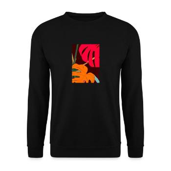 Monstera Pflanze Zusammenfassung - Unisex Pullover - Schwarz - Vorne - Alina (178cm) & Michal (187cm)