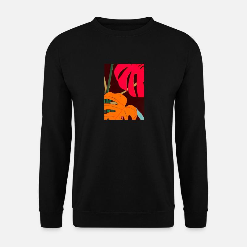 Monstera Pflanze Zusammenfassung - Unisex Pullover - Schwarz