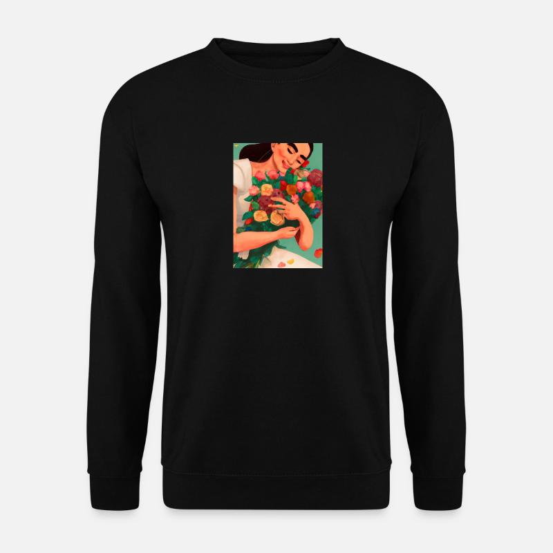 Frauen mit Blumen - Unisex Pullover - Schwarz