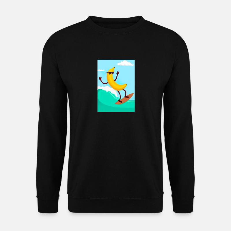 Surfen Banane - Unisex Pullover - Schwarz