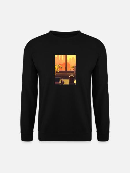Fenster Kaffee Sonne - Unisex Pullover - Schwarz