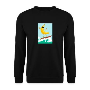 Surfen Banane - Unisex Pullover - Schwarz - Vorne - Alina (178cm) & Michal (187cm)