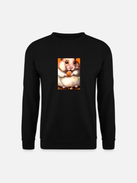 Hamster frisst - Unisex Pullover - Schwarz
