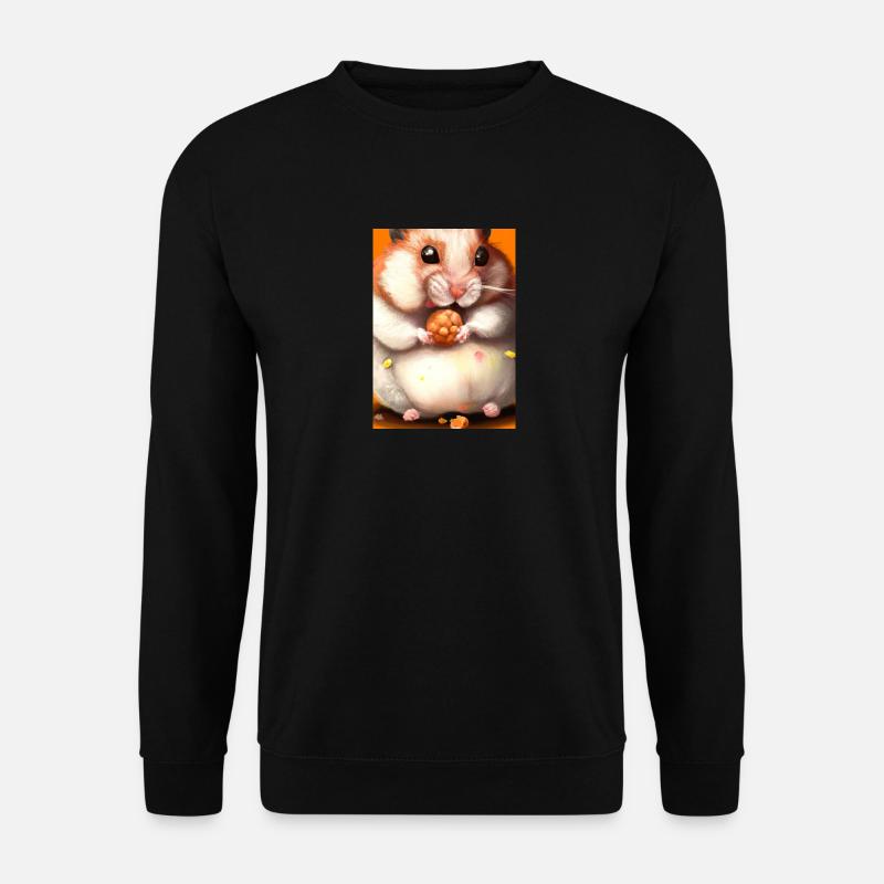 Hamster frisst - Unisex Pullover - Schwarz