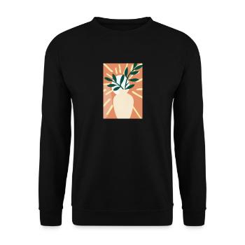 Florale Blumenformen - Unisex Pullover - Schwarz - Vorne - Alina (178cm) & Michal (187cm)