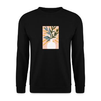 Florale Blumenformen - Unisex Pullover - Schwarz - Vorne - Alina (178cm) & Michal (187cm)