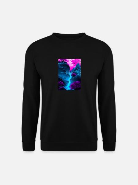 Mystischer Wasserfall - Unisex Pullover - Schwarz