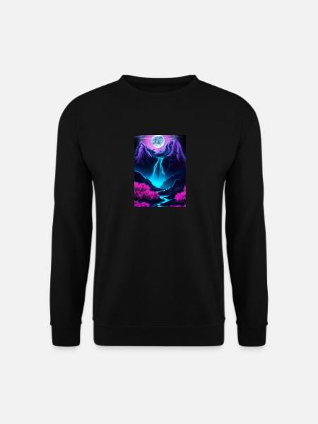 Mystischer Wasserfall - Unisex Pullover - Schwarz