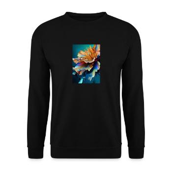 Abstrakte Blume - Unisex Pullover - Schwarz - Vorne - Alina (178cm) & Michal (187cm)