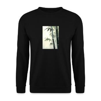 Bambus - Unisex Pullover - Schwarz - Vorne - Alina (178cm) & Michal (187cm)