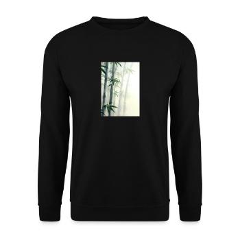 Bambus - Unisex Pullover - Schwarz - Vorne - Alina (178cm) & Michal (187cm)