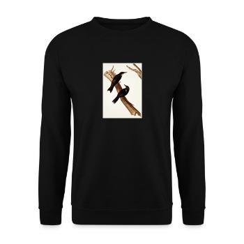 Vögel auf einem Zweig - Unisex Pullover - Schwarz - Vorne - Alina (178cm) & Michal (187cm)