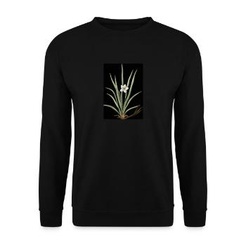 Frontlicht Blume - Unisex Pullover - Schwarz - Vorne - Alina (178cm) & Michal (187cm)