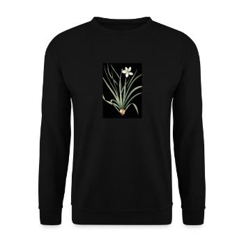 Frontlicht Blume - Unisex Pullover - Schwarz - Vorne - Alina (178cm) & Michal (187cm)