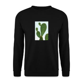 Ausgefallener Kaktus - Unisex Pullover - Schwarz - Vorne - Alina (178cm) & Michal (187cm)