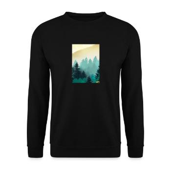 Nebliger Wald - Unisex Pullover - Schwarz - Vorne - Alina (178cm) & Michal (187cm)