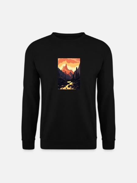 Sonnenuntergang Wald - Unisex Pullover - Schwarz