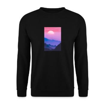 Rosa Sonnenuntergang - Unisex Pullover - Schwarz - Vorne - Alina (178cm) & Michal (187cm)