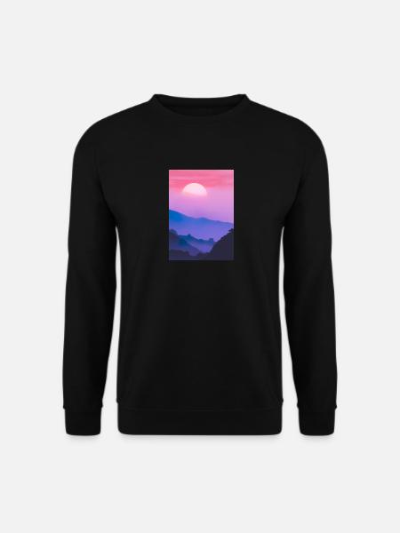 Rosa Sonnenuntergang - Unisex Pullover - Schwarz