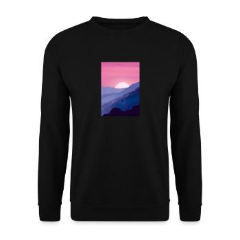 Rosa Sonnenuntergang - Unisex Pullover - Schwarz - Vorne - Alina (178cm) & Michal (187cm)