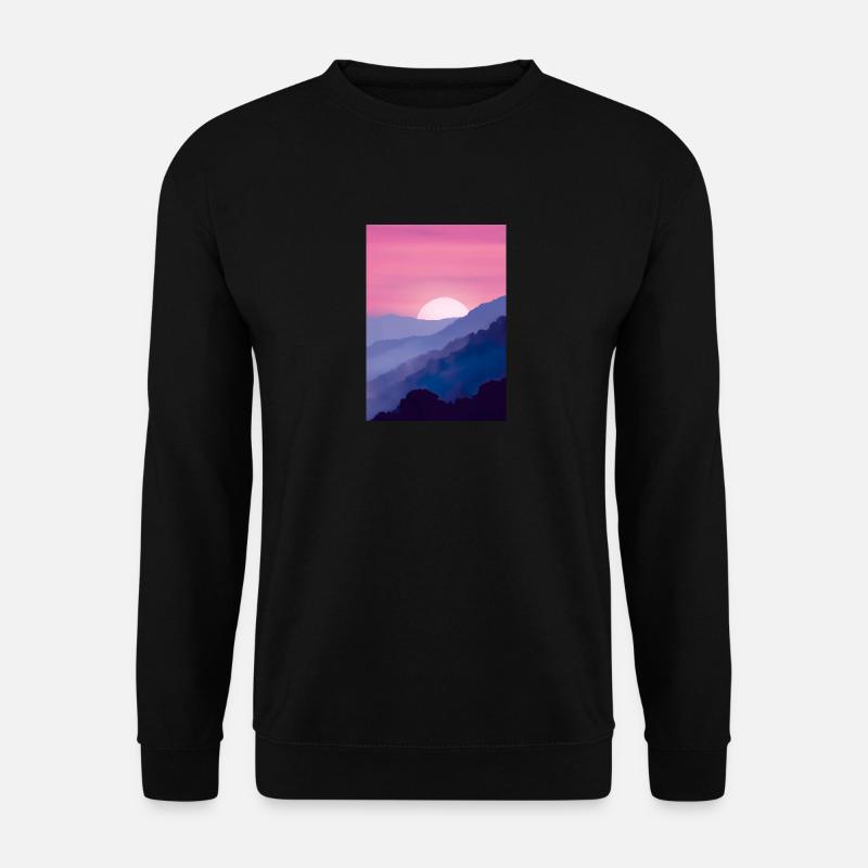 Rosa Sonnenuntergang - Unisex Pullover - Schwarz