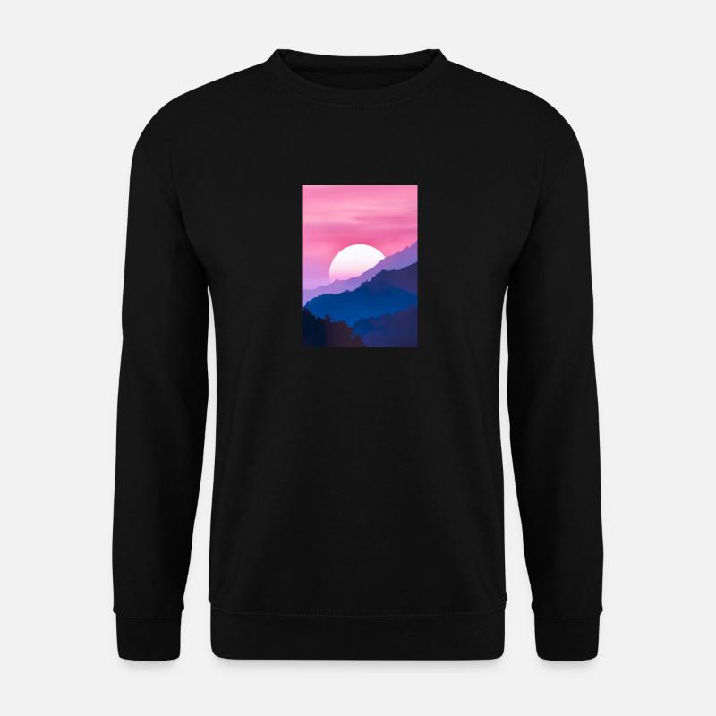 Rosa Sonnenuntergang - Unisex Pullover - Schwarz