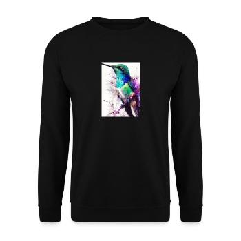 Bunter Vogel - Unisex Pullover - Schwarz - Vorne - Alina (178cm) & Michal (187cm)