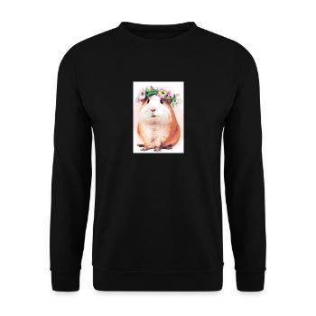 Buntes Meerschweinchen - Unisex Pullover - Schwarz - Vorne - Alina (178cm) & Michal (187cm)
